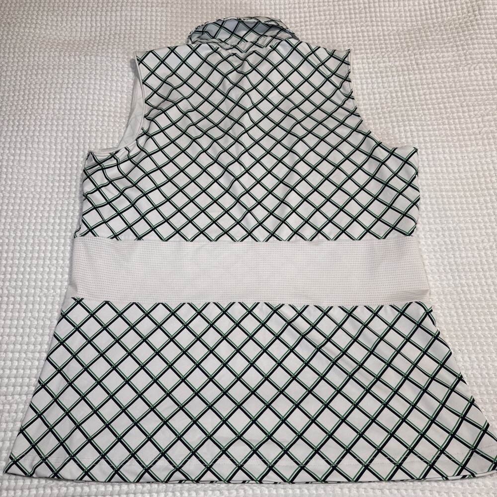 Womens Large Sleeveless Golf Polo Shirts Lot of 2 Plaid Stripe Athletic Stretch - Picture 8 of 15